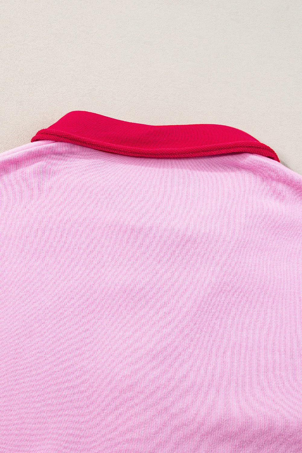 Pink Stripe Colorblock Sleeve Collared Mini Dress