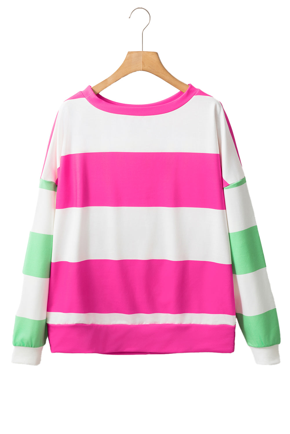 Light Pink Colorblock Drop Sleeve Top