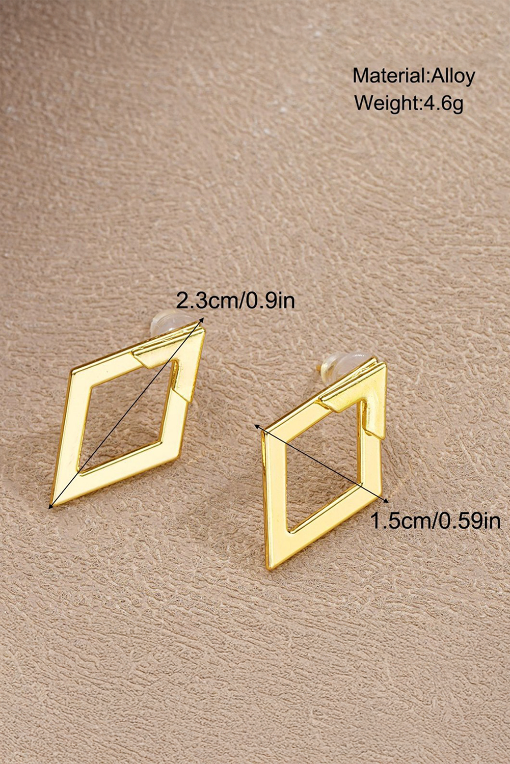 Gold Geometric Shape Stud Earrings