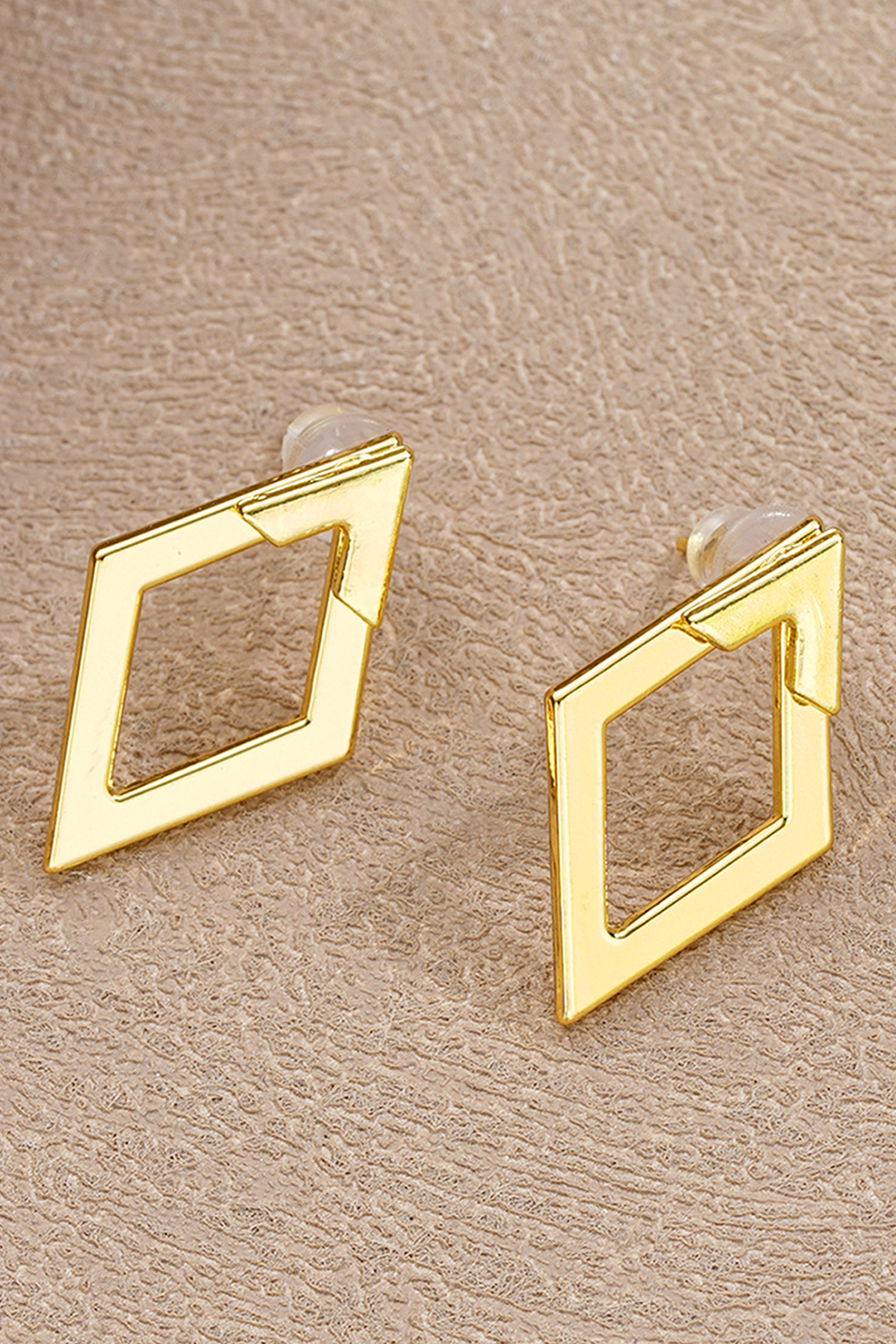 Gold Geometric Shape Stud Earrings