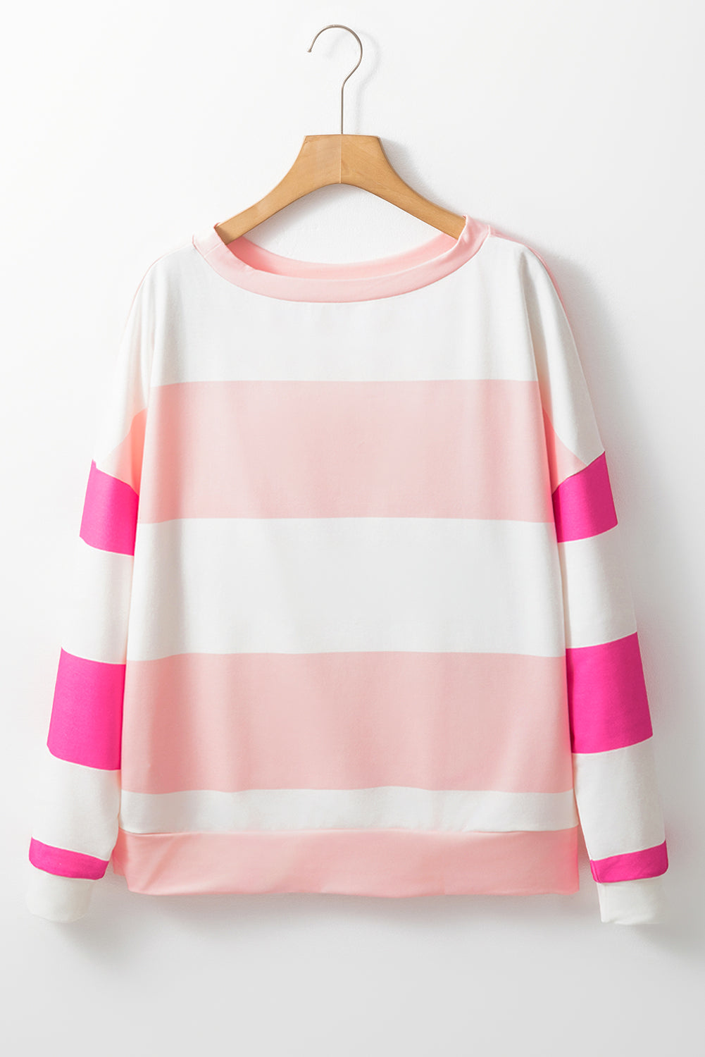 Light Pink Colorblock Drop Sleeve Top